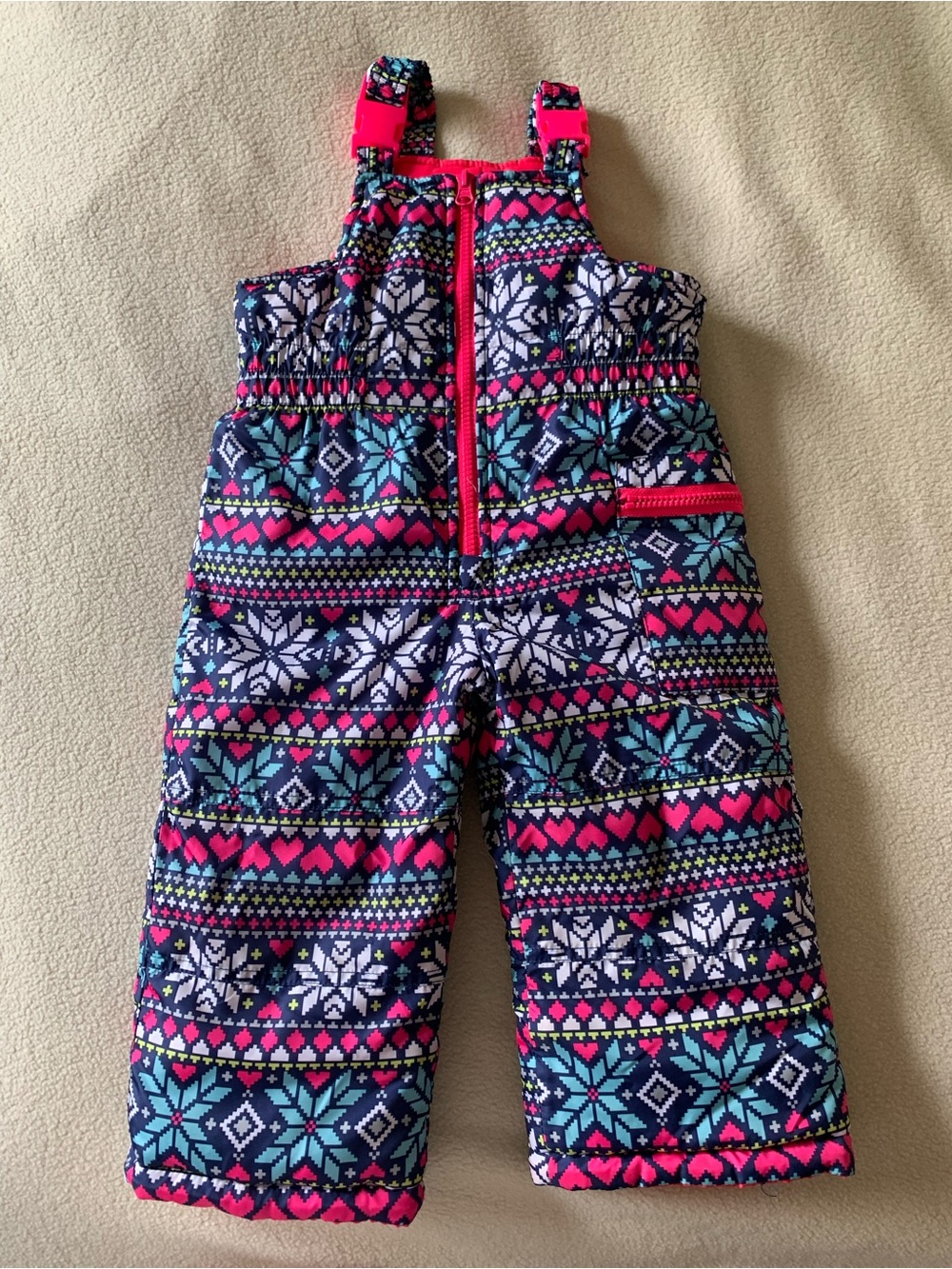 Carter's Navy, Pink & Teal Patterned Snow Pants